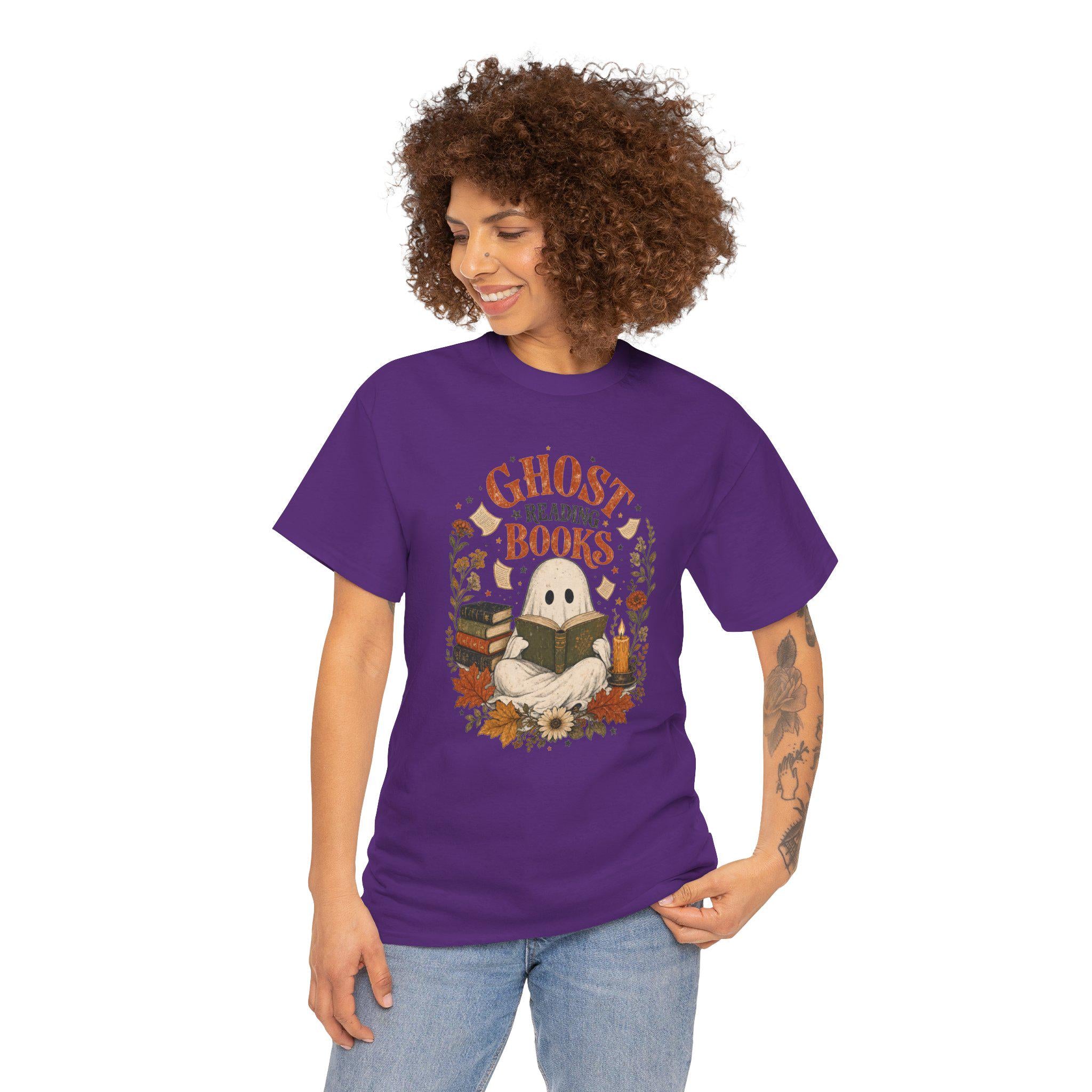 Ghost Reading Books Shirt | Halloween Book Lover | Ghost Reading Tee | Wildflower Fall Gift