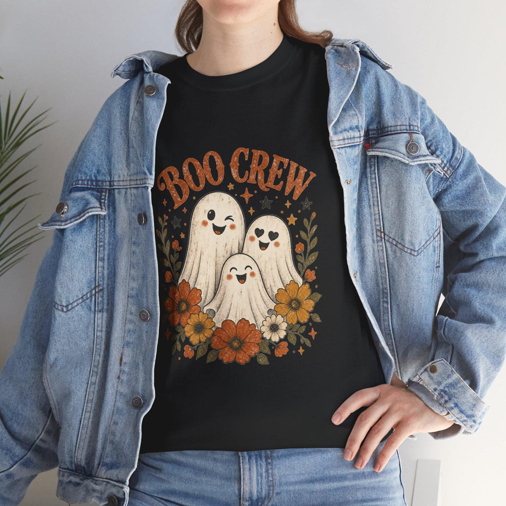 Boo Crew Shirt | Vintage Ghosts Halloween T-Shirt | Cottagecore Ghost Friends Tee Gift | Spooky Season Matching Shirt | Cute Ghost Squad