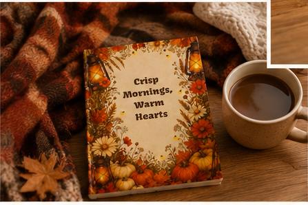 Autumn Journal | Crisp Mornings Warm Hearts Journal | Autumn Pumpkin Floral Hardcover Notebook| Fall Gift