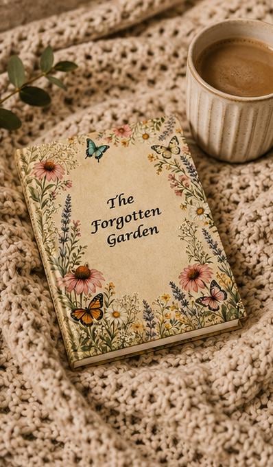 Forgotten Garden Floral Hardcover Journal | Botanical Butterfly Vintage Notebook for Women