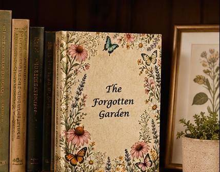 Forgotten Garden Floral Hardcover Journal | Botanical Butterfly Vintage Notebook for Women