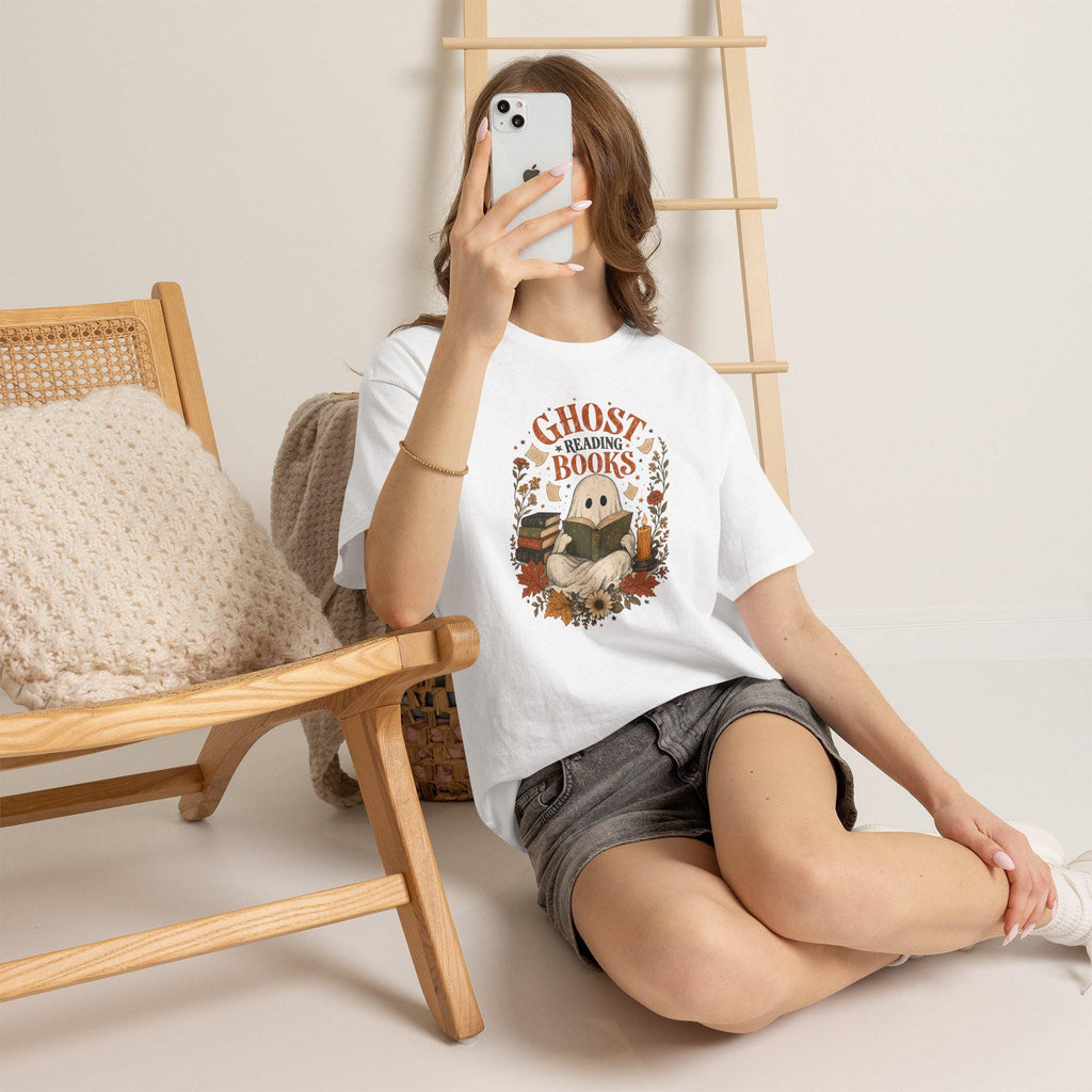 Ghost Reading Books Shirt | Halloween Book Lover | Ghost Reading Tee | Wildflower Fall Gift