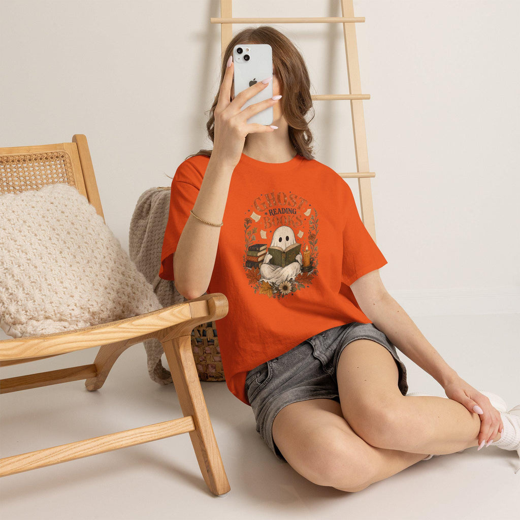 Ghost Reading Books Shirt | Halloween Book Lover | Ghost Reading Tee | Wildflower Fall Gift