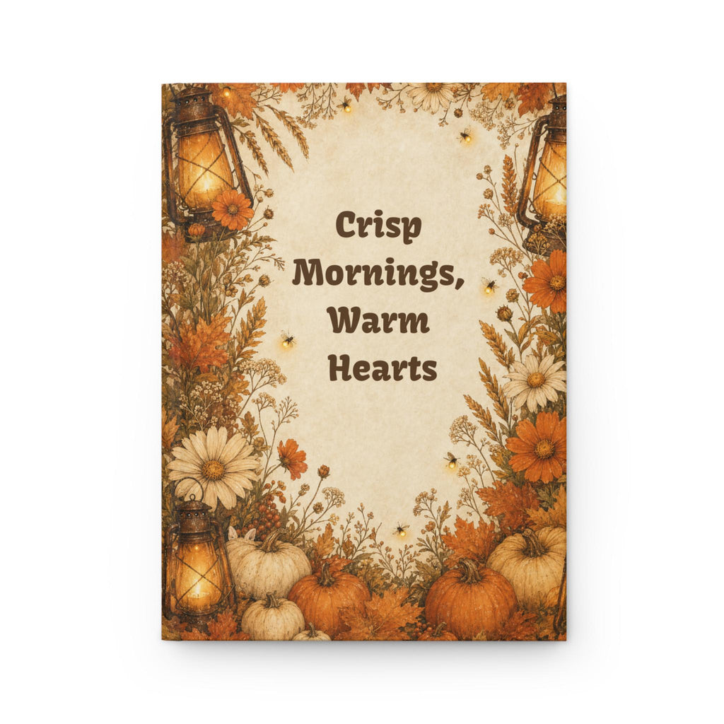 Autumn Journal | Crisp Mornings Warm Hearts Journal | Autumn Pumpkin Floral Hardcover Notebook| Fall Gift