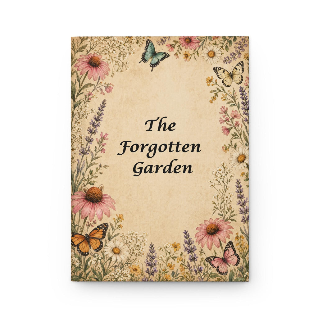Forgotten Garden Floral Hardcover Journal | Botanical Butterfly Vintage Notebook for Women