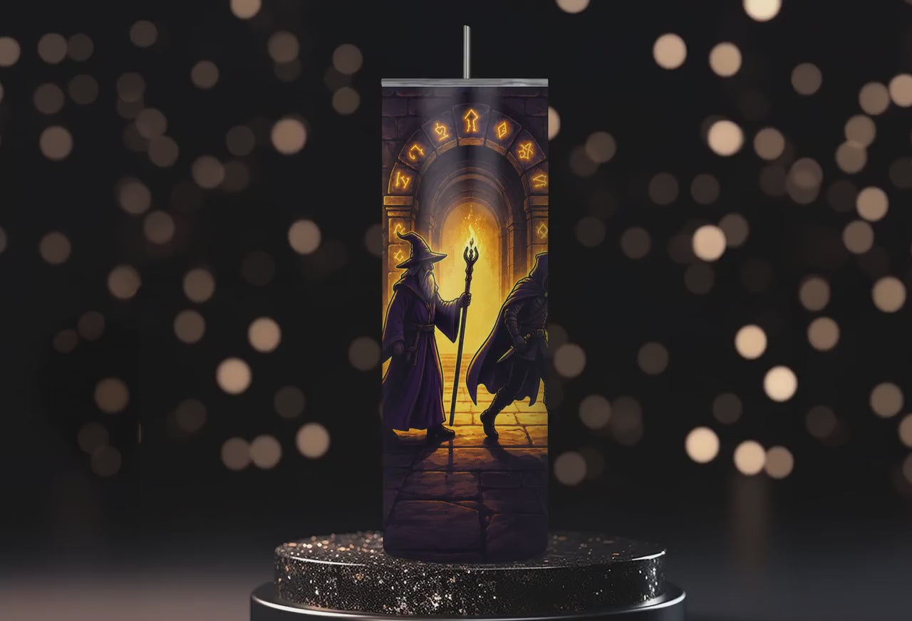 DnD Skinny Tumbler 20oz, Dungeons and Dragons Party Cup, DM Gamer Gift