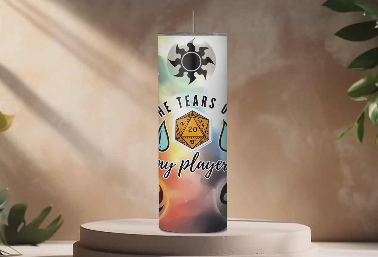 Tears of My Players D20 Dice Tumbler | 20oz Stainless Steel Gamer Cup for DND Role Playing Gaming Gift