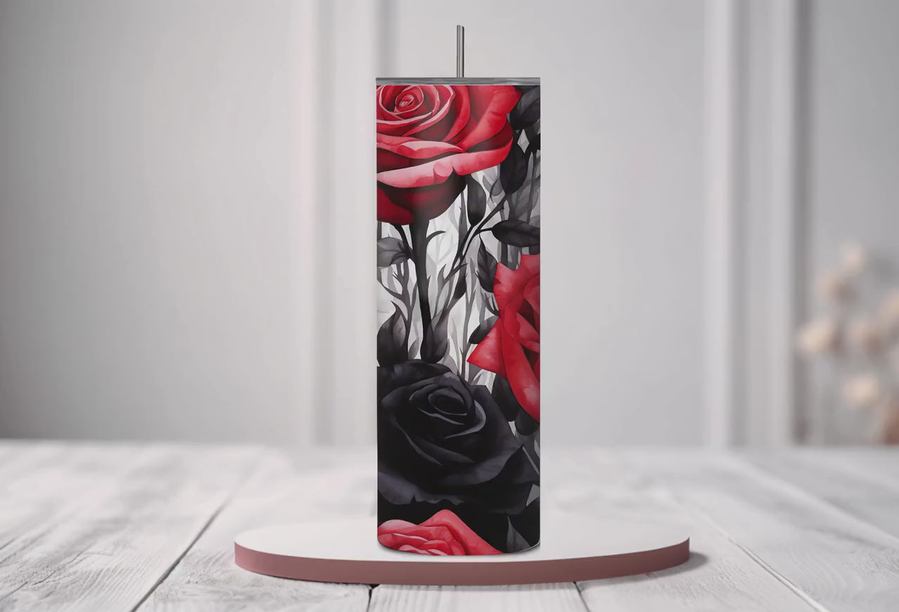 Black Rose Tumbler|20oz/ Tumbler|Coffee Cup
